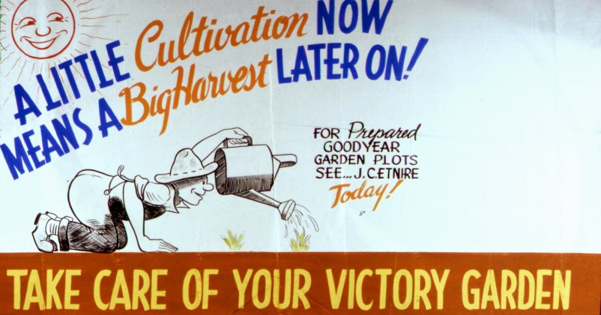 Two Men and a Little Farm TAKE CARE OF YOUR VICTORY GARDEN, VINTAGE POSTER SUNDAY